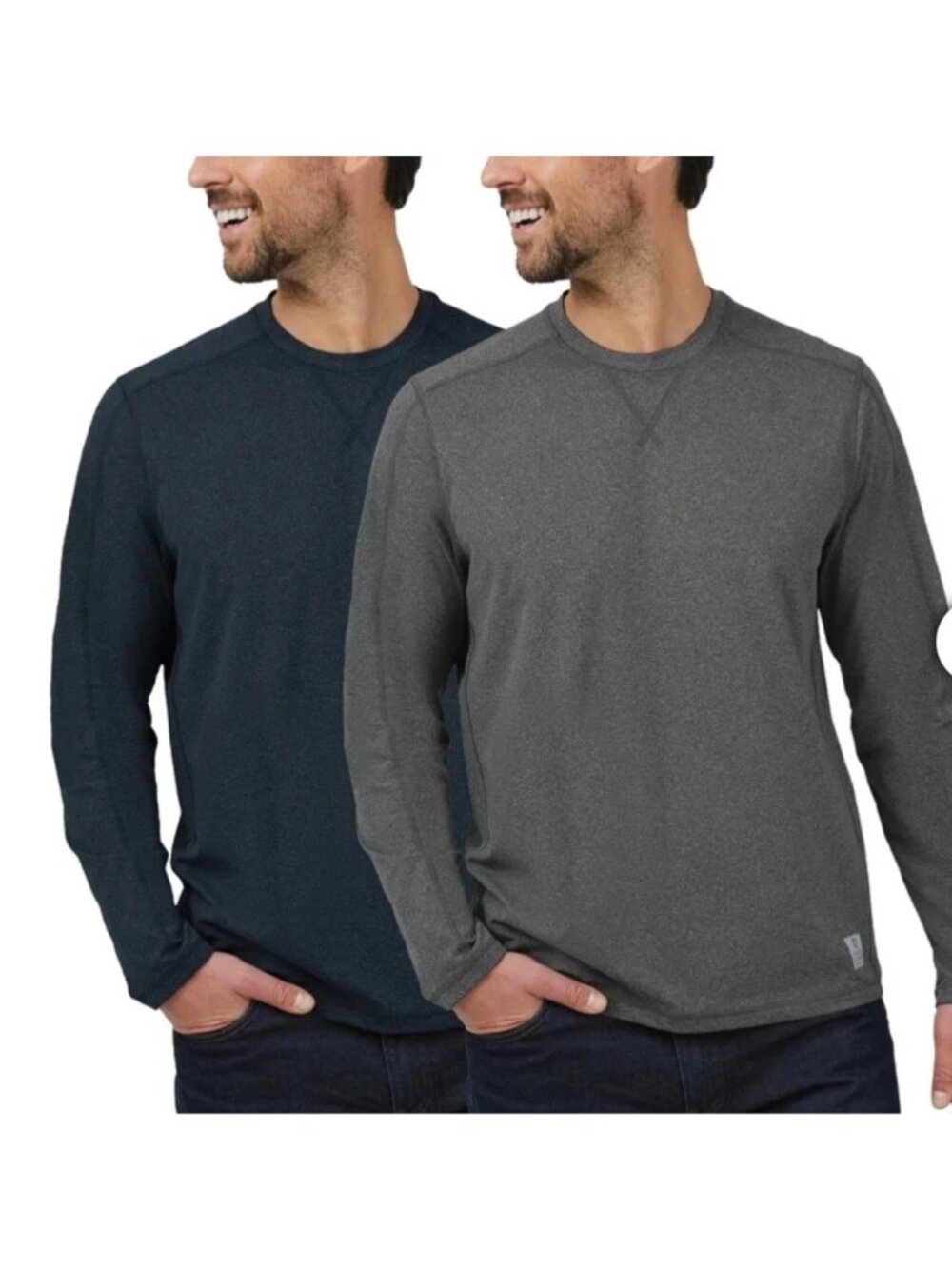NWT Rugged Elements Men's XL Gray & Dark Blue 2 Pack Sueded Long Sleeve